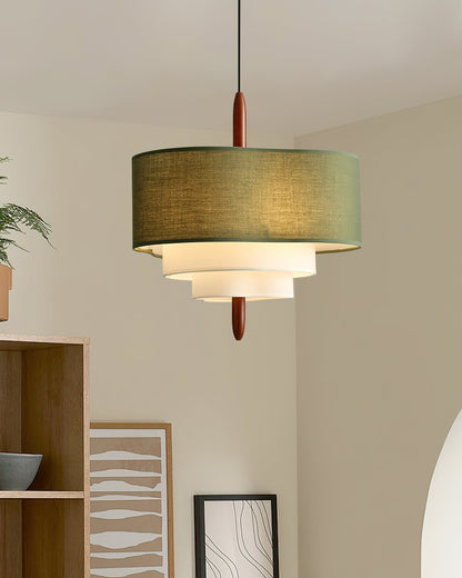 Layered Fabric Drum Light Fixture for Elegant Interiors