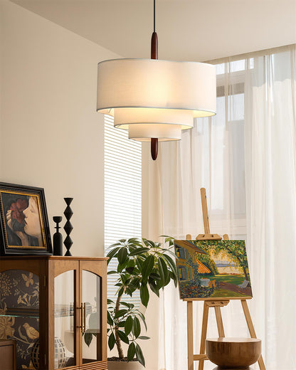 Layered Fabric Drum Light Fixture for Elegant Interiors