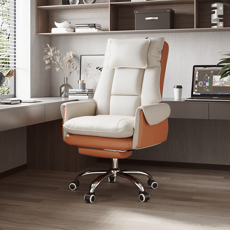 Ergonomic Adjustable Office Chair with Faux Leather & Metal Base