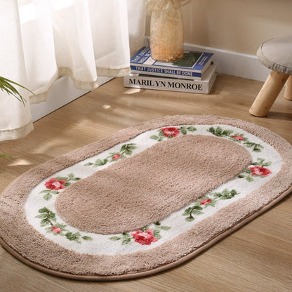 Charming Floral Non-Slip Microfiber Bath Mat for Cozy Spaces