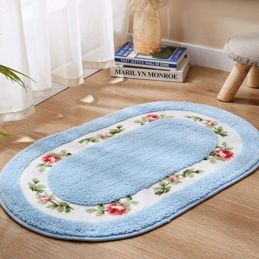 Charming Floral Non-Slip Microfiber Bath Mat for Cozy Spaces