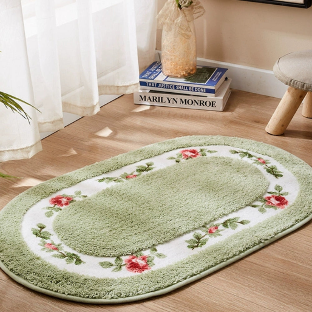 Charming Floral Non-Slip Microfiber Bath Mat for Cozy Spaces