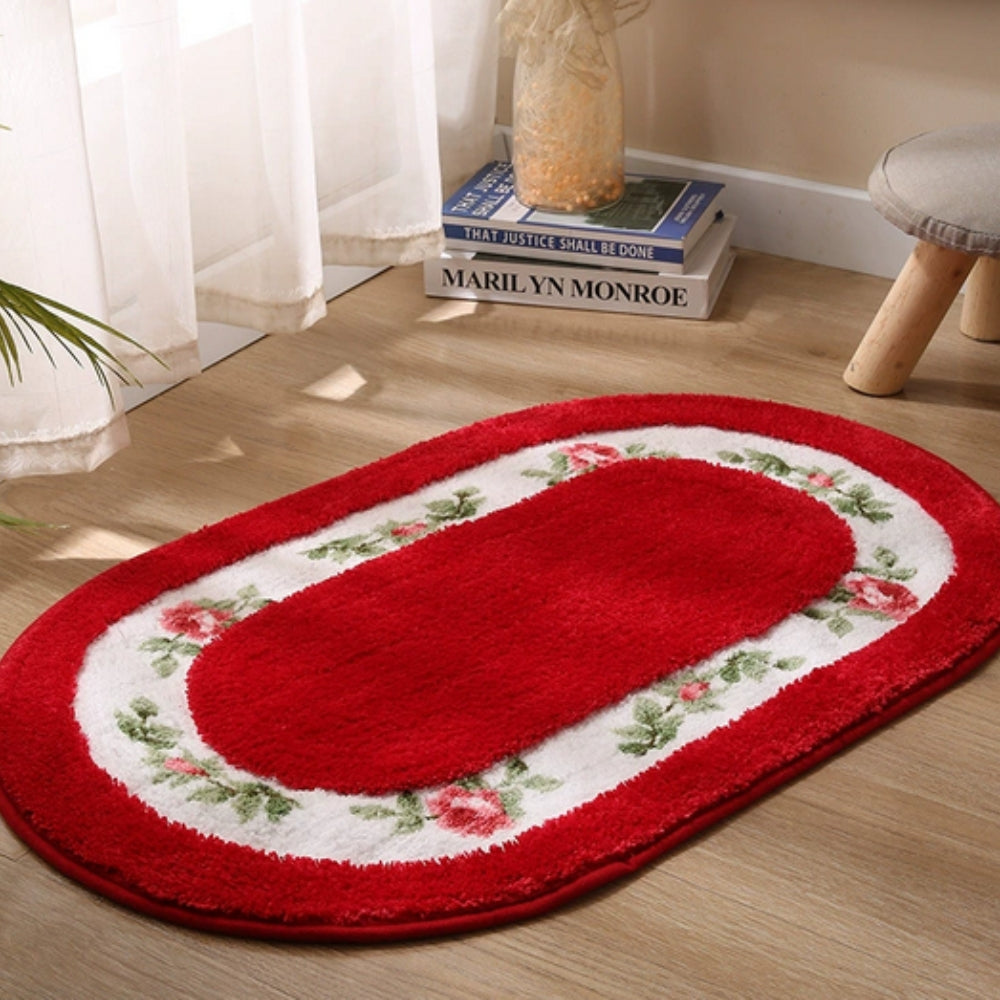 Charming Floral Non-Slip Microfiber Bath Mat for Cozy Spaces
