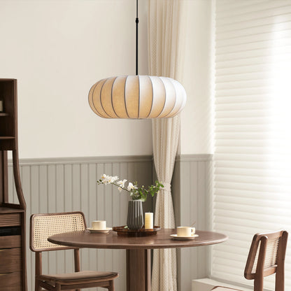 Textured Fabric Pendant Light – Elegant Round Design