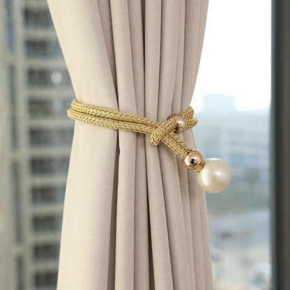 Chic Adjustable Curtain Holdbacks with Pearl Detailing - 2 Pack