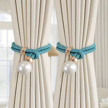 Chic Adjustable Curtain Holdbacks with Pearl Detailing - 2 Pack