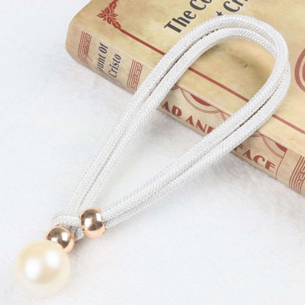 Chic Adjustable Curtain Holdbacks with Pearl Detailing - 2 Pack