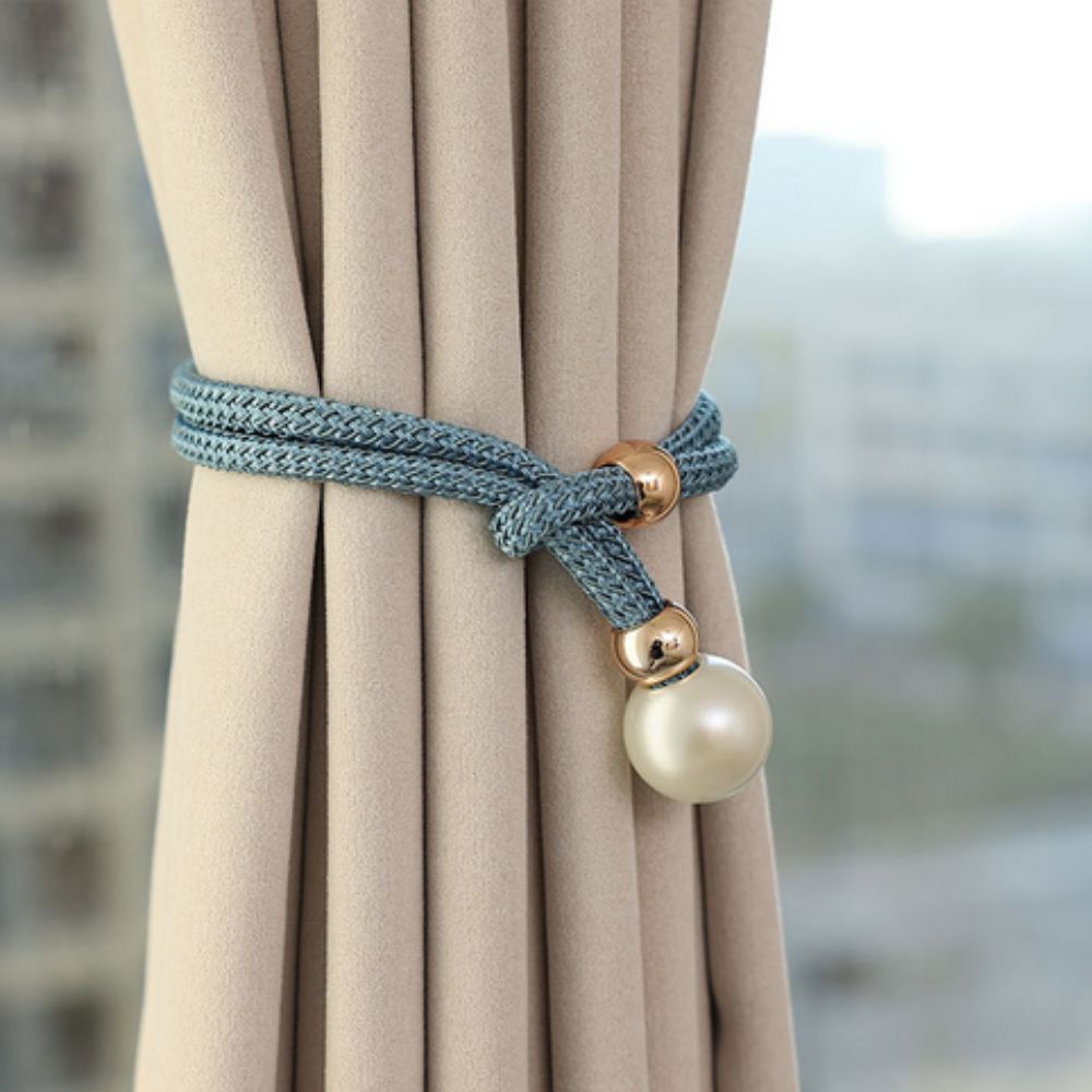 Chic Adjustable Curtain Holdbacks with Pearl Detailing - 2 Pack