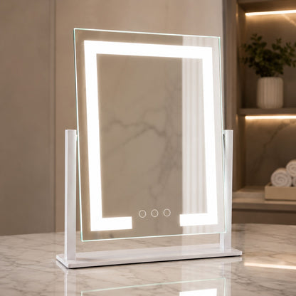 Illuminated Touch-Control Makeup Mirror with 15x Magnification