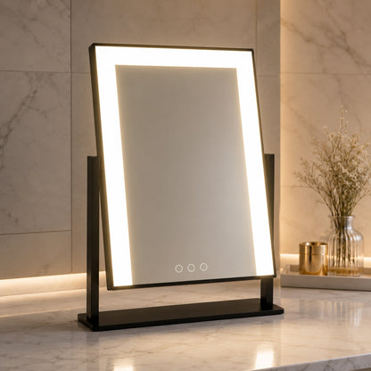 Illuminated Touch-Control Makeup Mirror with 15x Magnification