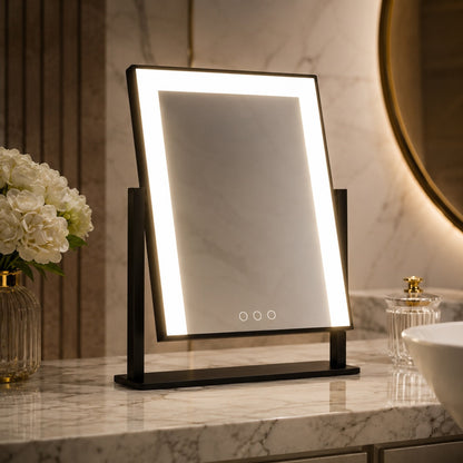 Illuminated Touch-Control Makeup Mirror with 15x Magnification