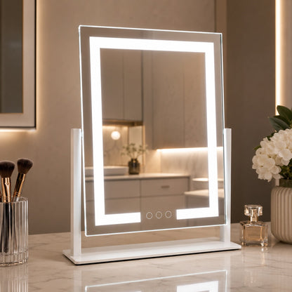 Illuminated Touch-Control Makeup Mirror with 15x Magnification