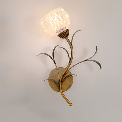 Vintage-Inspired Floral Glass Wall Light Fixture