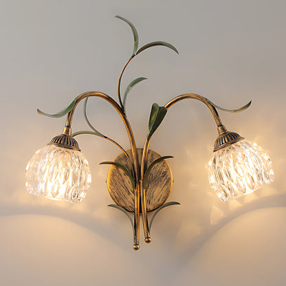 Vintage-Inspired Floral Glass Wall Light Fixture