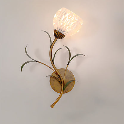 Vintage-Inspired Floral Glass Wall Light Fixture