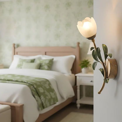 Vintage-Inspired Floral Glass Wall Light Fixture