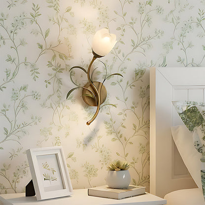 Vintage-Inspired Floral Glass Wall Light Fixture