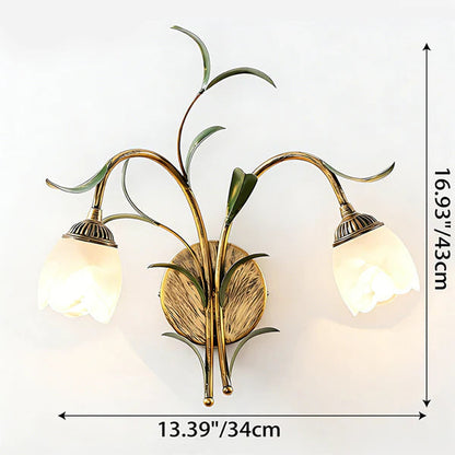 Vintage-Inspired Floral Glass Wall Light Fixture