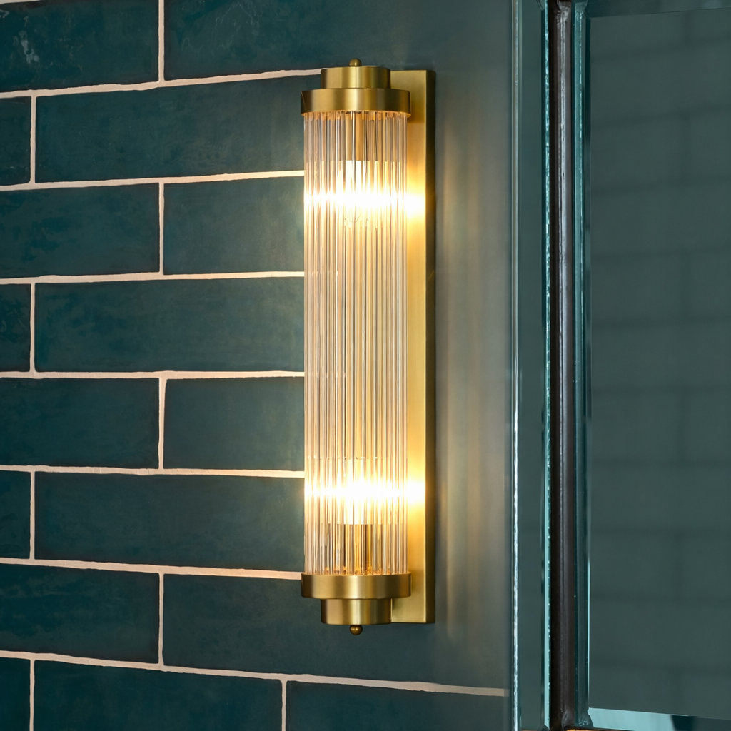 Vintage Elegance Dimmable Wall Light for Moist Areas