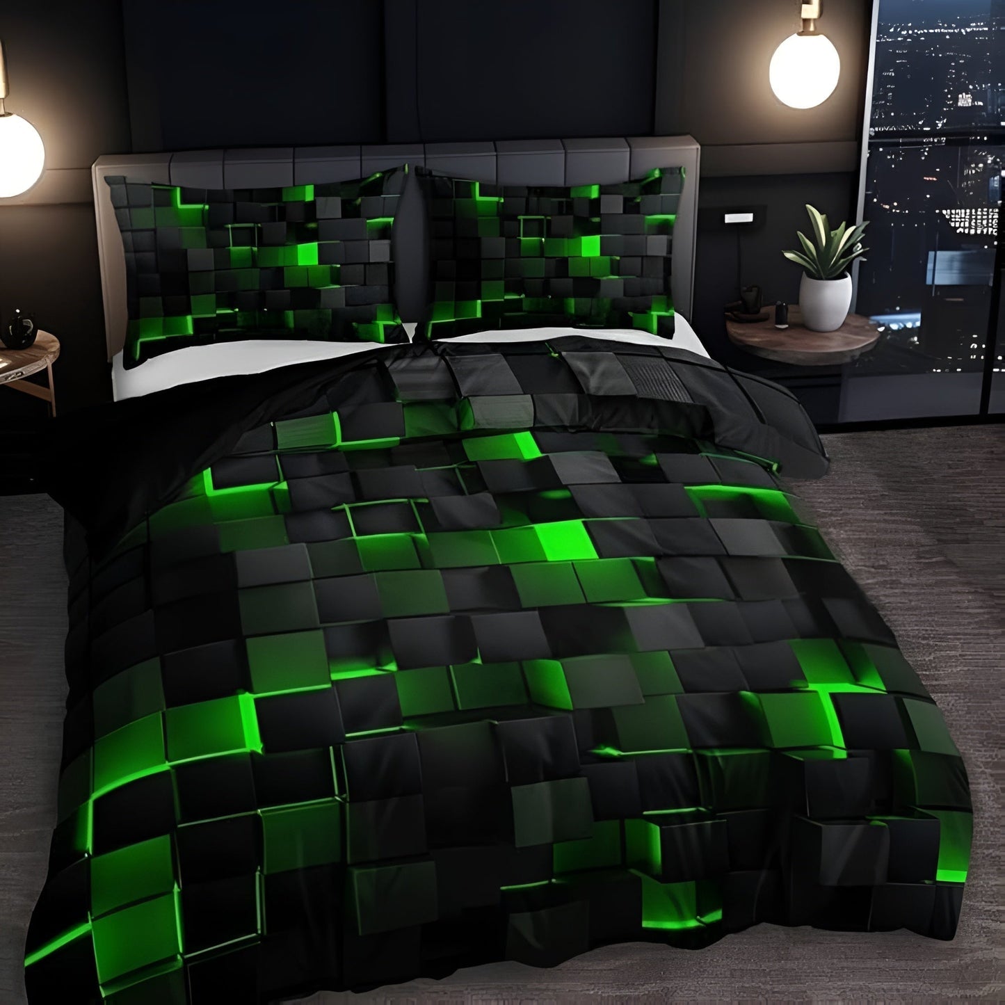 Stylish 3D Geometric Duvet Cover Set for Year-Round Comfort