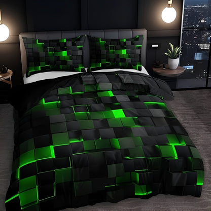 Stylish 3D Geometric Duvet Cover Set for Year-Round Comfort