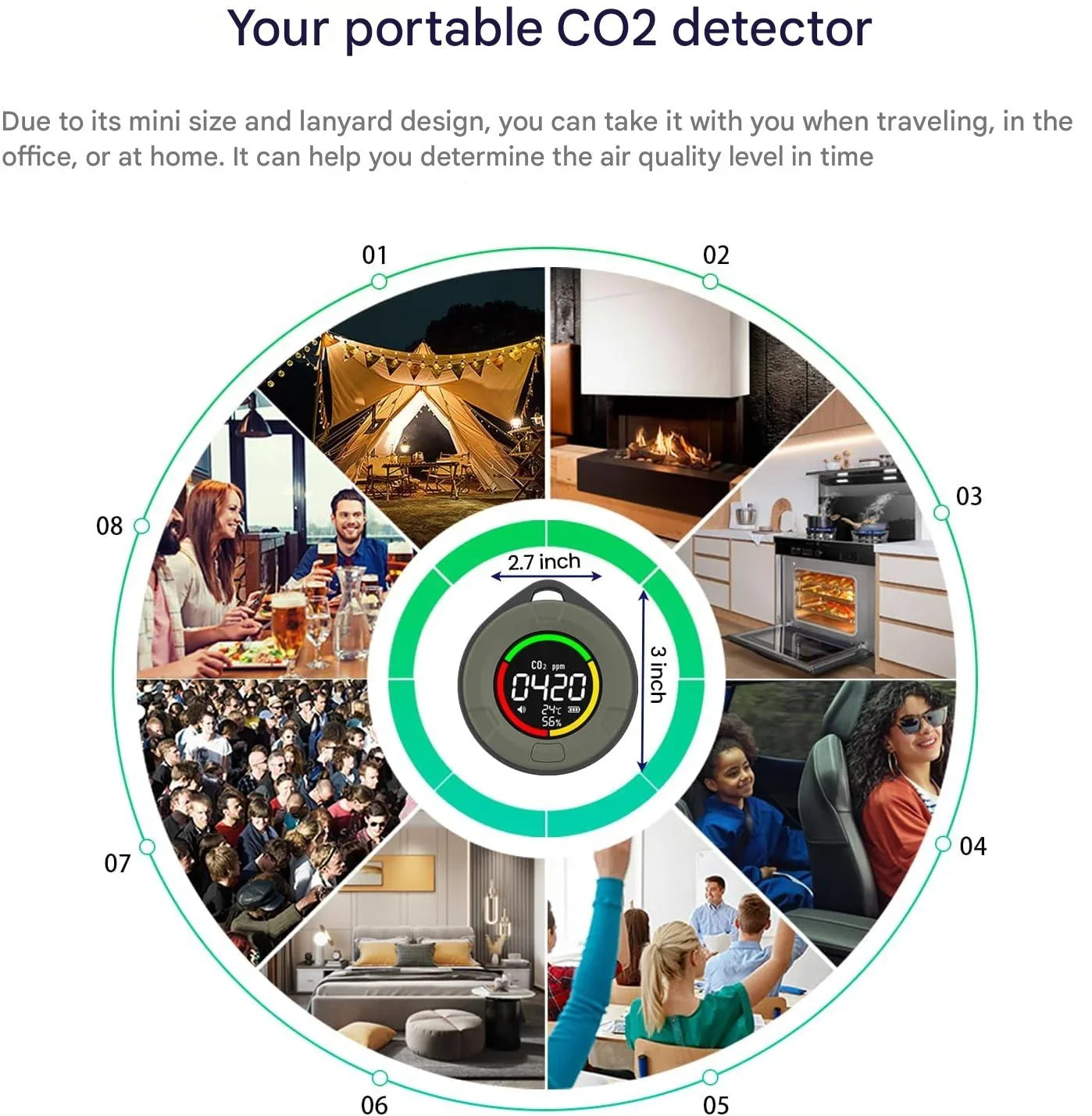 Mobile Air Quality Sensor with Rechargeable Battery