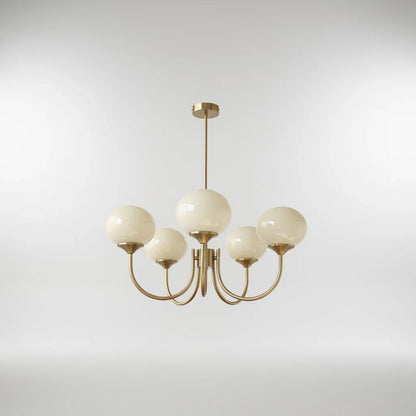 Elegant Pink Glass Ceiling Lamp with Gold Accents