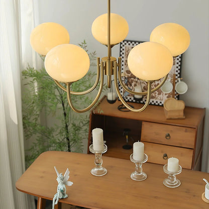 Elegant Pink Glass Ceiling Lamp with Gold Accents