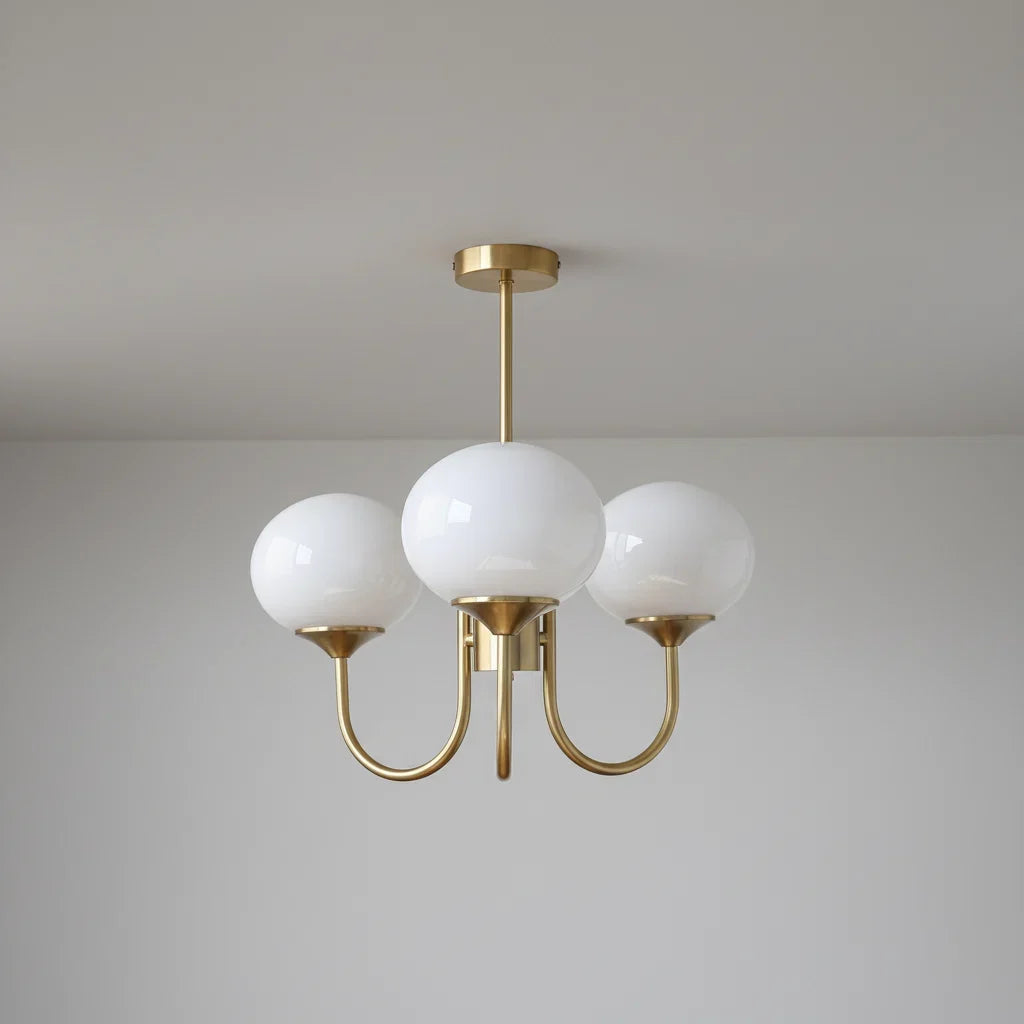 Chic Pastel Pink Ceiling Fixture with Gold Accents