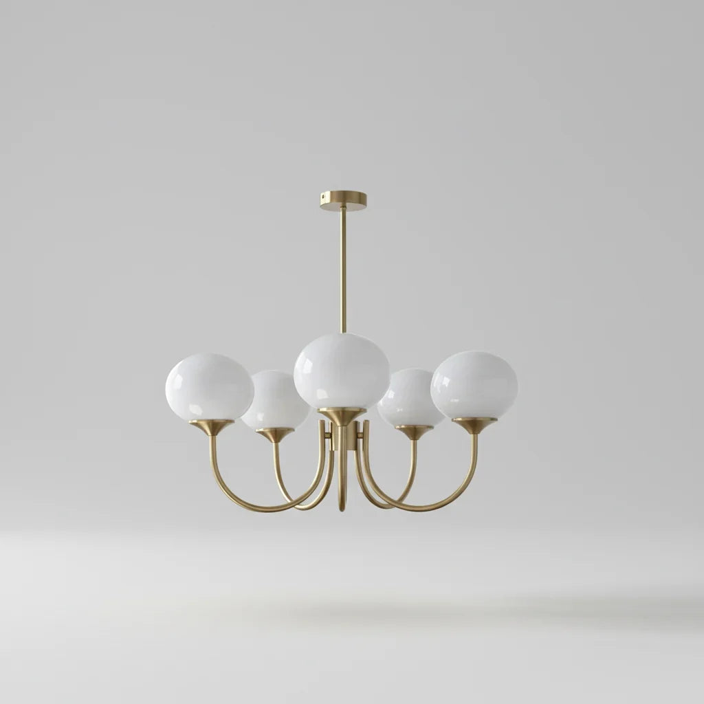 Chic Pastel Pink Ceiling Fixture with Gold Accents