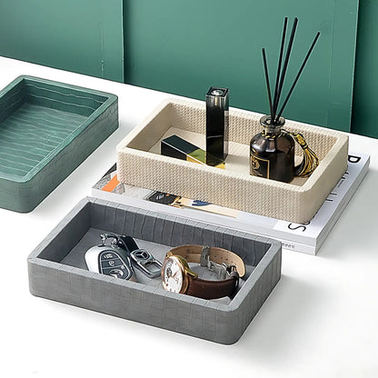Elegant Wooden Storage Tray with Unique Texture