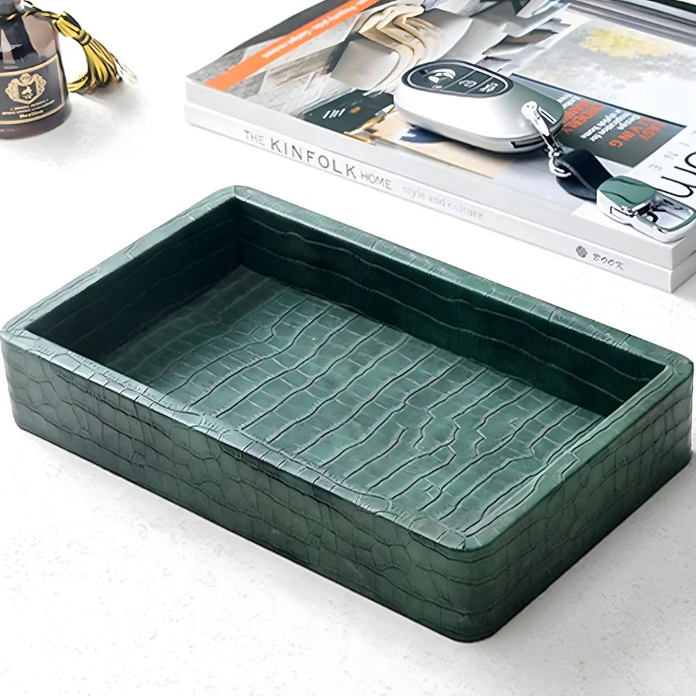 Elegant Wooden Storage Tray with Unique Texture