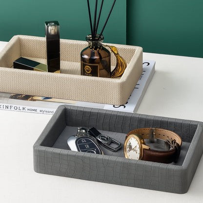 Elegant Wooden Storage Tray with Unique Texture