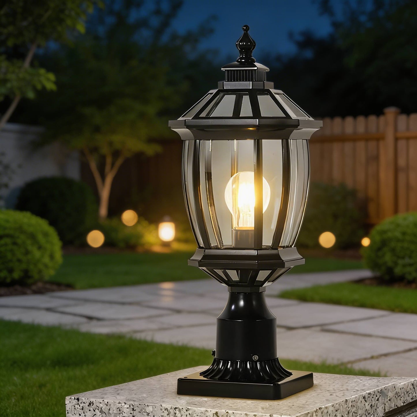 Stylish Solar & Wired Octagonal Outdoor Lighting Solution