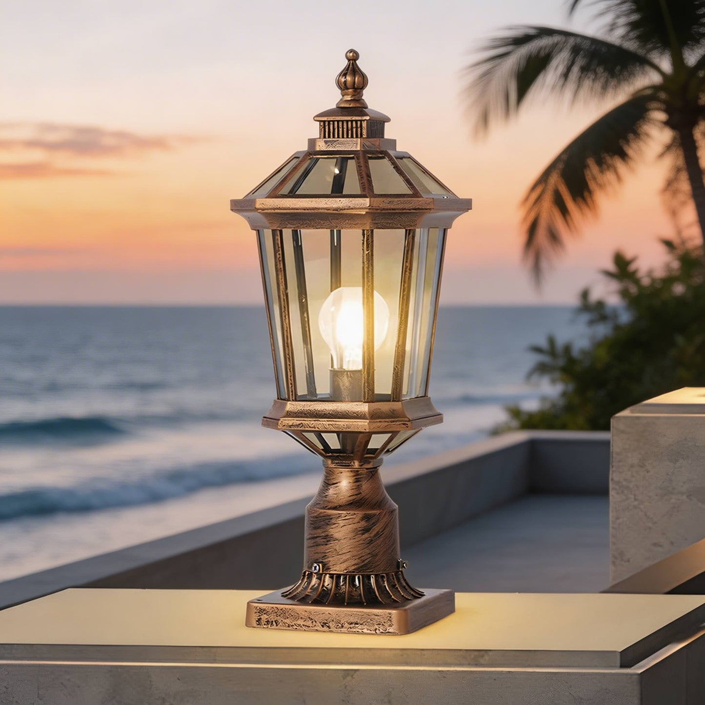 Stylish Solar & Wired Octagonal Outdoor Lighting Solution