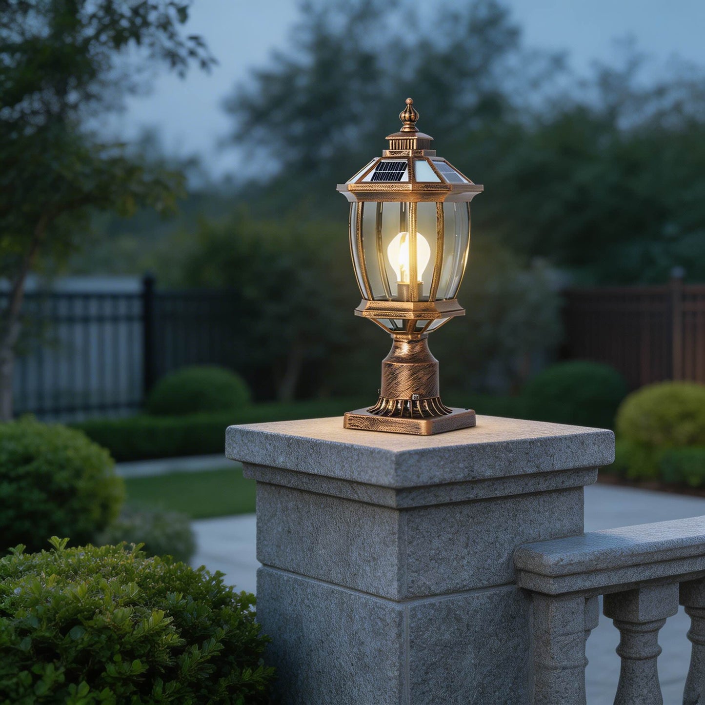 Stylish Solar & Wired Octagonal Outdoor Lighting Solution