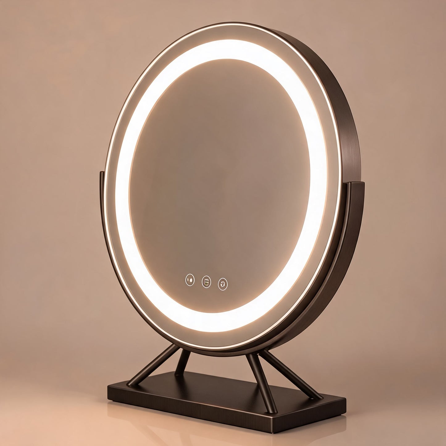 Adjustable LED Makeup Mirror with 15x Magnification & Rotation