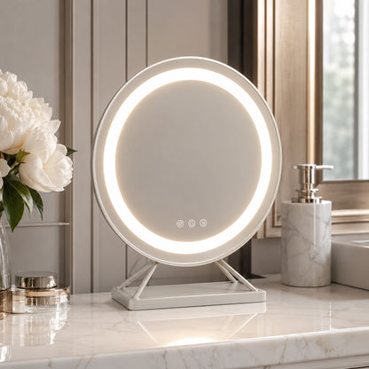 Adjustable LED Makeup Mirror with 15x Magnification & Rotation