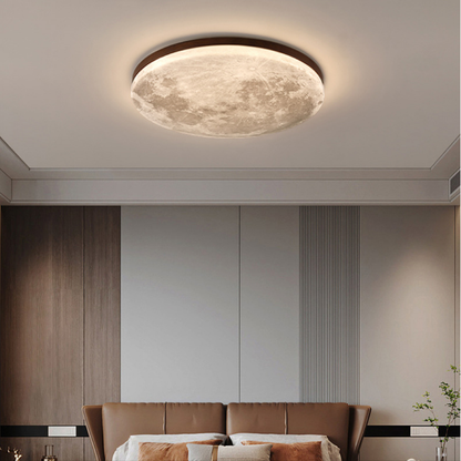 Customizable Wood-Finish Flush Mount LED Ceiling Light