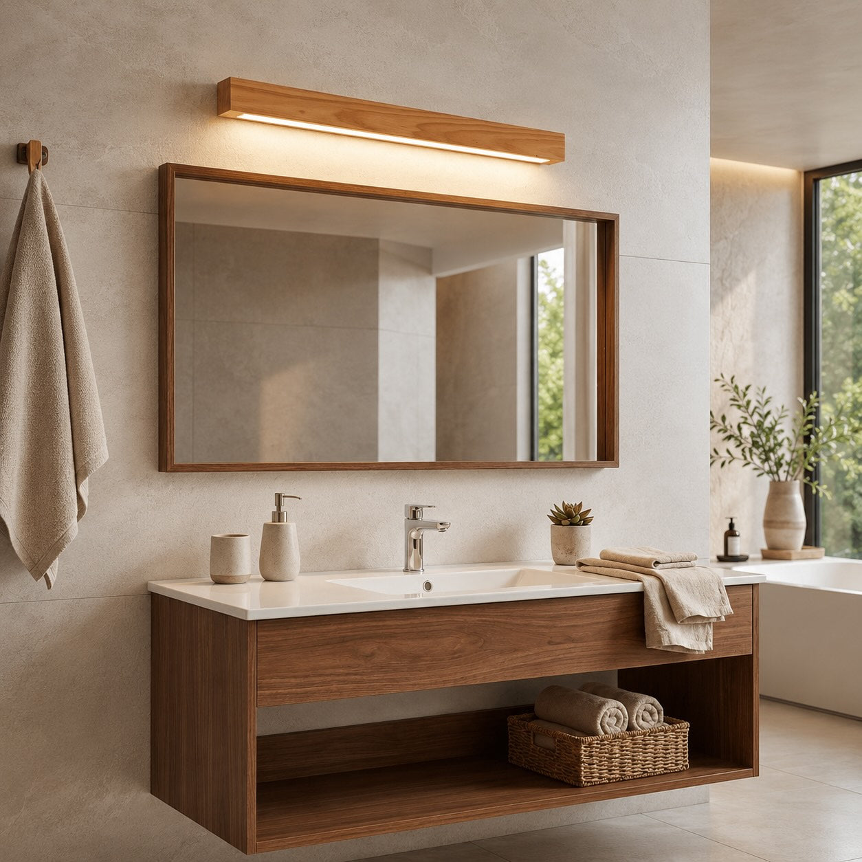 Adjustable Brightness Wooden LED Ceiling Light Fixture