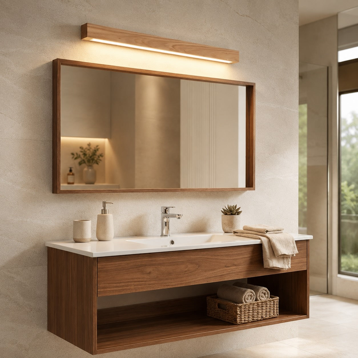 Adjustable Brightness Wooden LED Ceiling Light Fixture