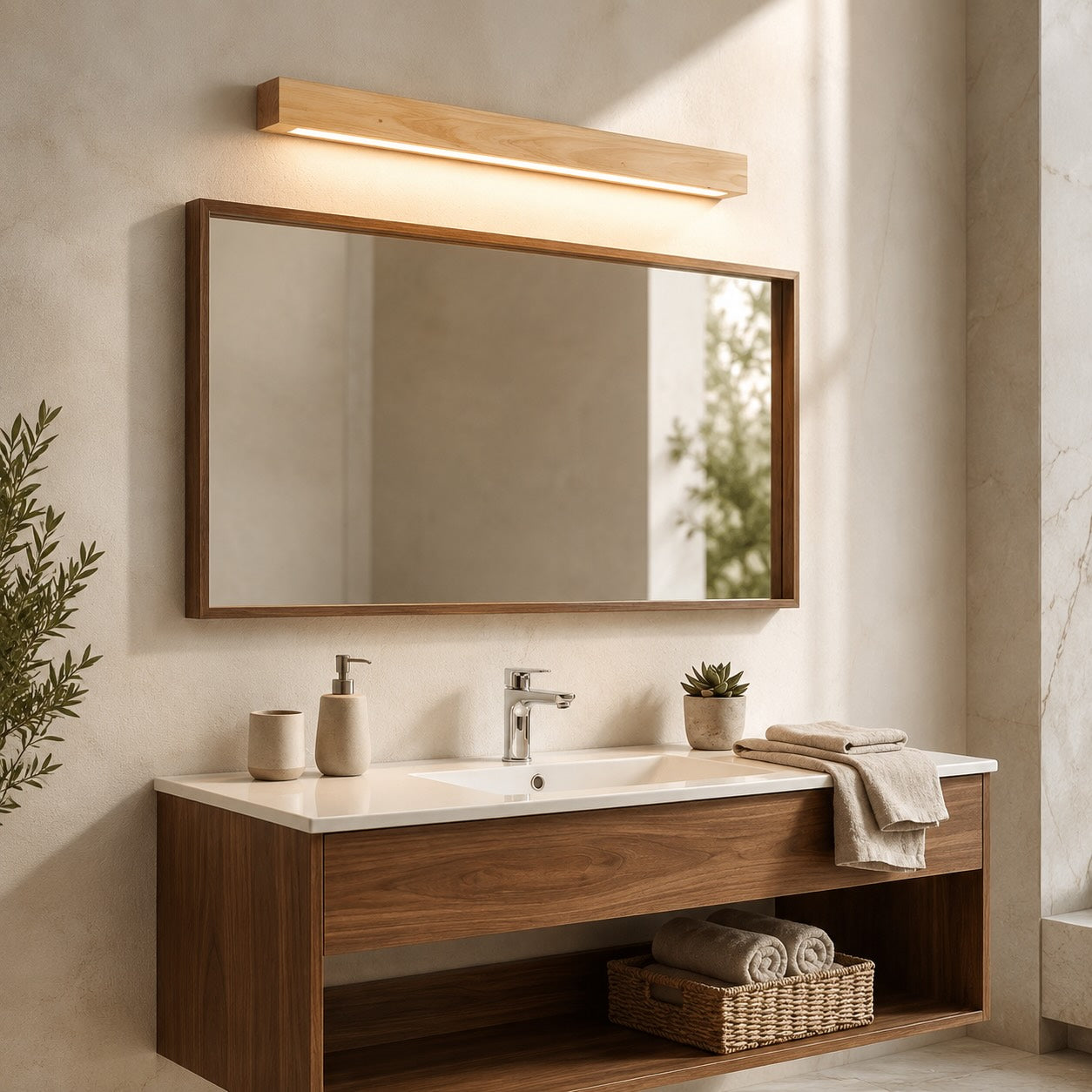 Adjustable Brightness Wooden LED Ceiling Light Fixture