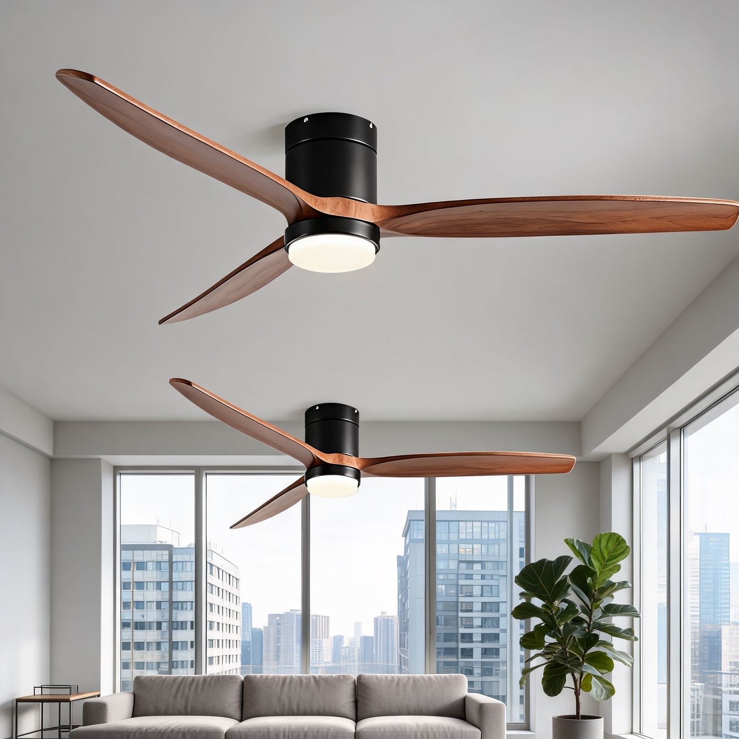 Smart Energy-Saving Ceiling Fan with Adjustable LED Lighting