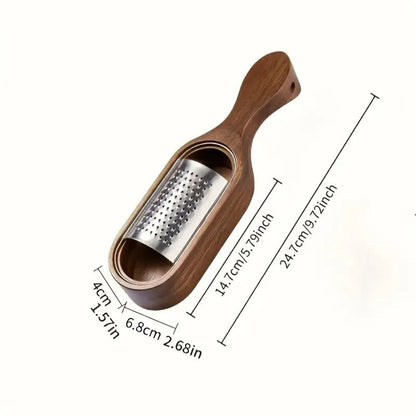 Comfort-Grip Stainless Steel Cheese Grater with Wooden Handle