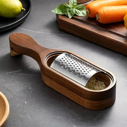 Comfort-Grip Stainless Steel Cheese Grater with Wooden Handle