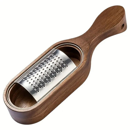 Comfort-Grip Stainless Steel Cheese Grater with Wooden Handle