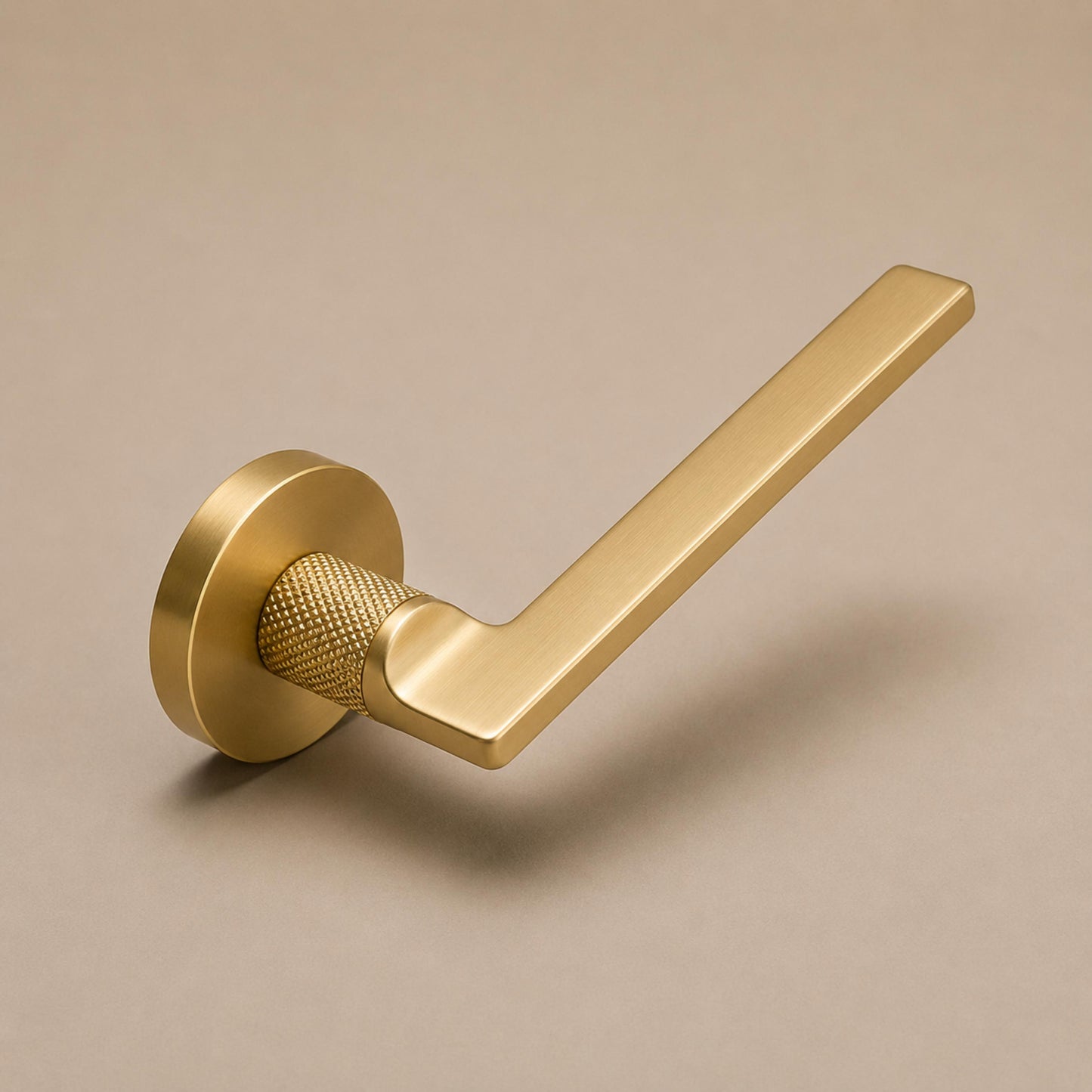Stylish Ergonomic Brass Door Handle Set in Matte Black Finish