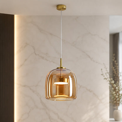 Customizable Glass Pendant Light with LED Options