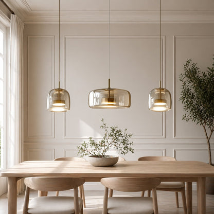 Customizable Glass Pendant Light with LED Options