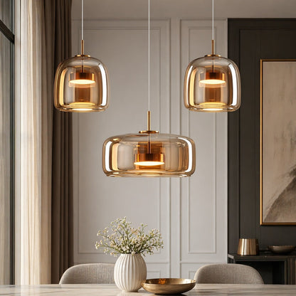 Customizable Glass Pendant Light with LED Options
